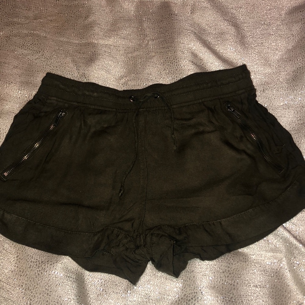 Olive green mini shorts